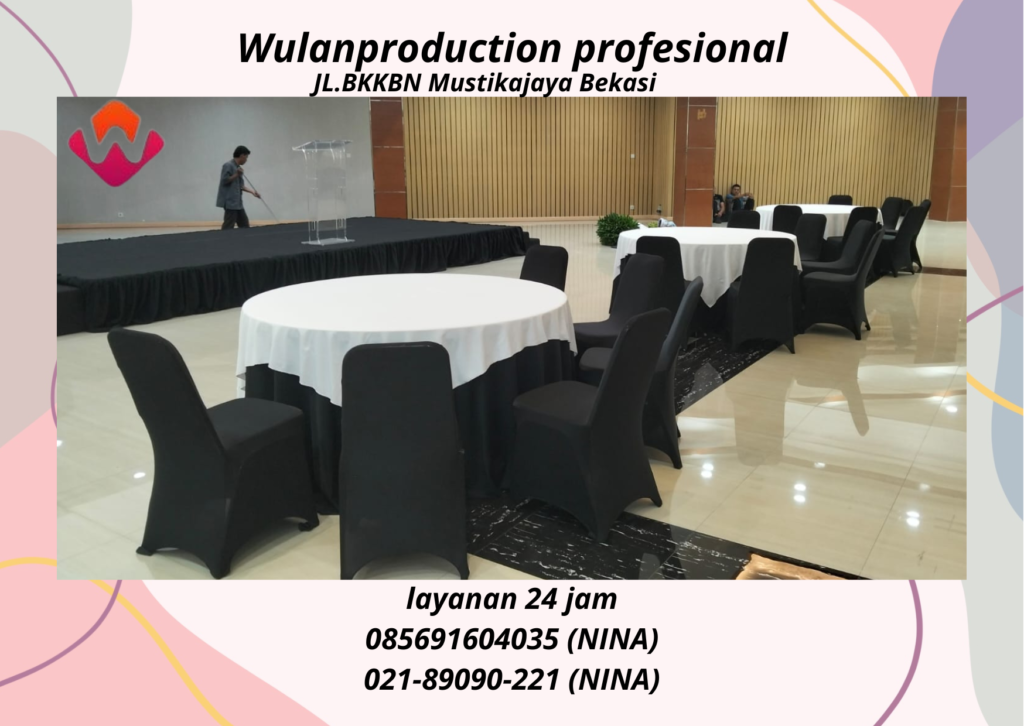 Sewa Round Table Taplak hitam Topping Putih Jakarta