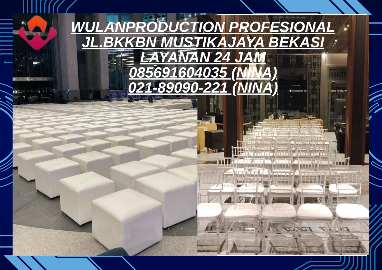 Rental Sofa Puff Putih Dan Kursi Tiffany Bening Area Jakarta