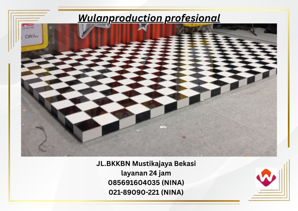Sewa Dance Floor HPL Hitam Putih Kotak-Kotak Serpong