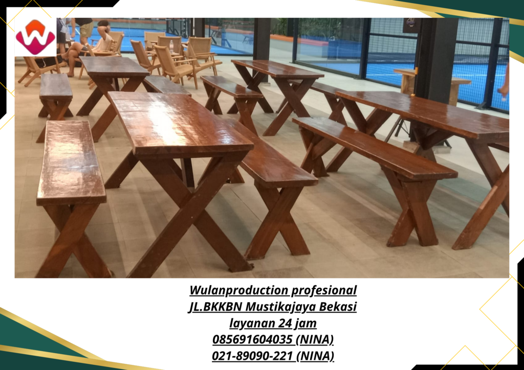 Sewa MEJA BANGKU TAMAN KAYU Outdoor Jakarta