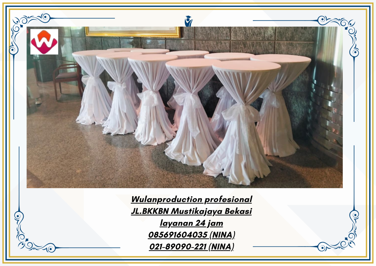 Sewa Meja Bar Cover Tebar Tali Pita Jakarta