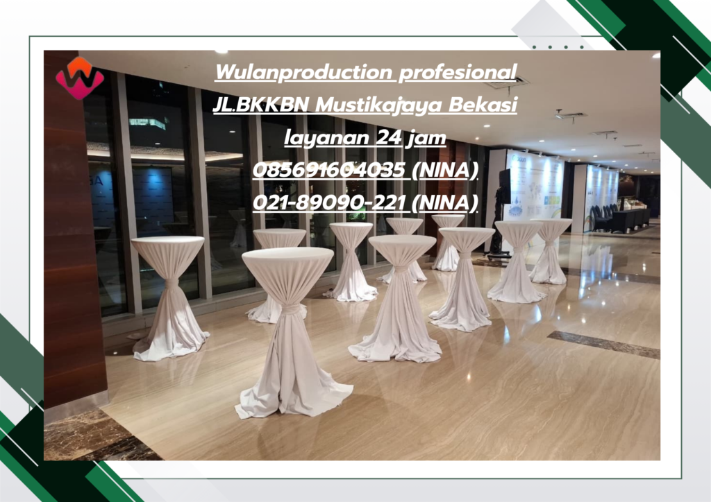 Sewa Meja Barstool Meja IBM Cover Putih Hitam Area Jakarta