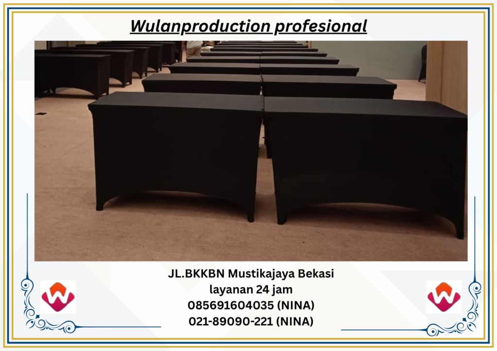 Sewa Meja Ibm HPL Dan Meja IBM Cover Stretch Hitam Bekasi