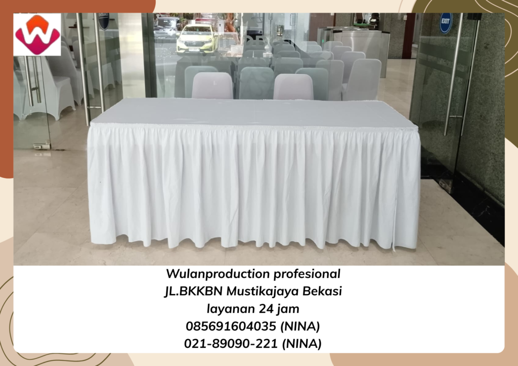 Sewa Meja Kotak Cover Skirting Area Cibubur Jakarta Timur
