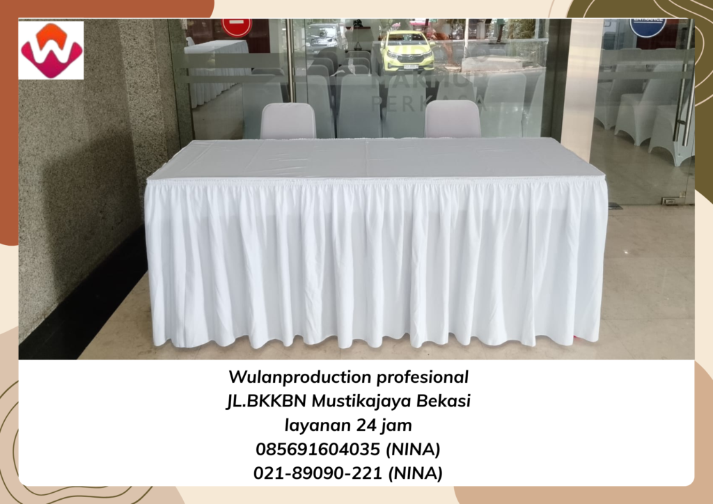 Sewa Meja Kotak Cover Skirting Area Cibubur Jakarta Timur