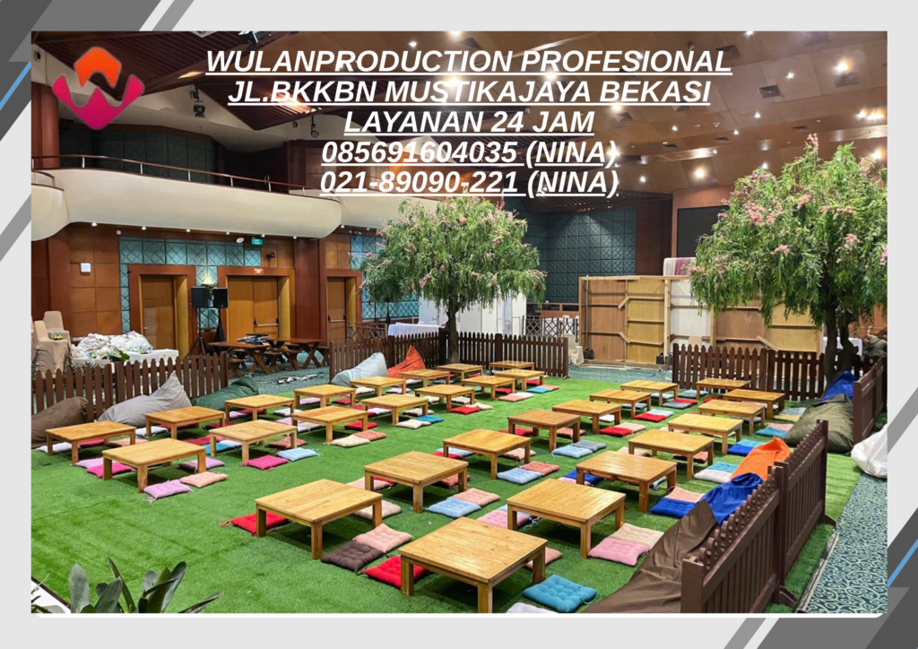 Sewa Meja Lesehan Lengkap Bantal Duduk Area Jakarta Pusat