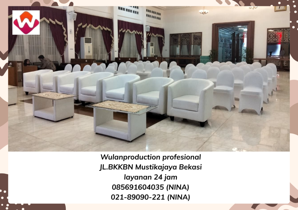 Sewa Sofa Putih Type Oval Meja Kaca VIP Area Depok