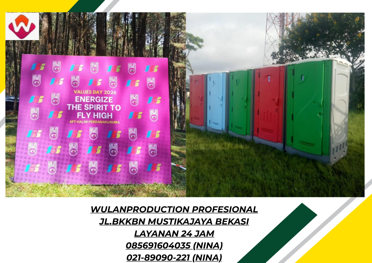 Pusat Sewa BACKDROP dan TOILET PORTABLE Jakarta Pusat