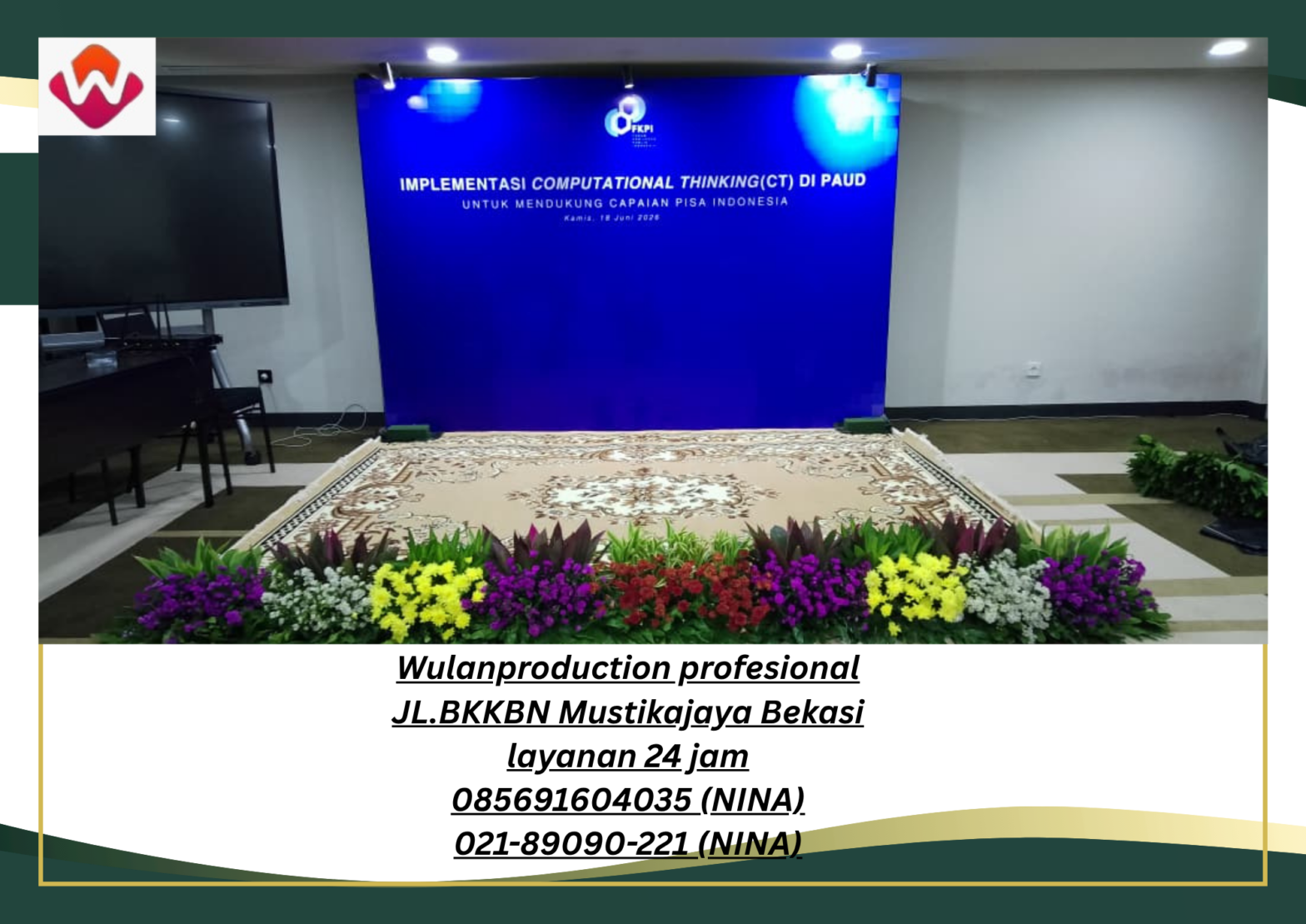 Sewa KARPET PERMADANI BACKDROP MINI GADEN Jakarta
