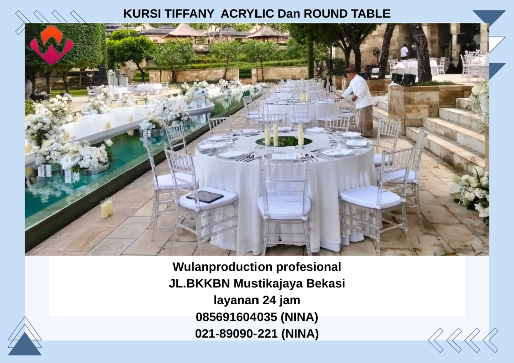 Sewa KURSI TIFFANY ACRYLIC Dan ROUND TABLE Cover Jakarta