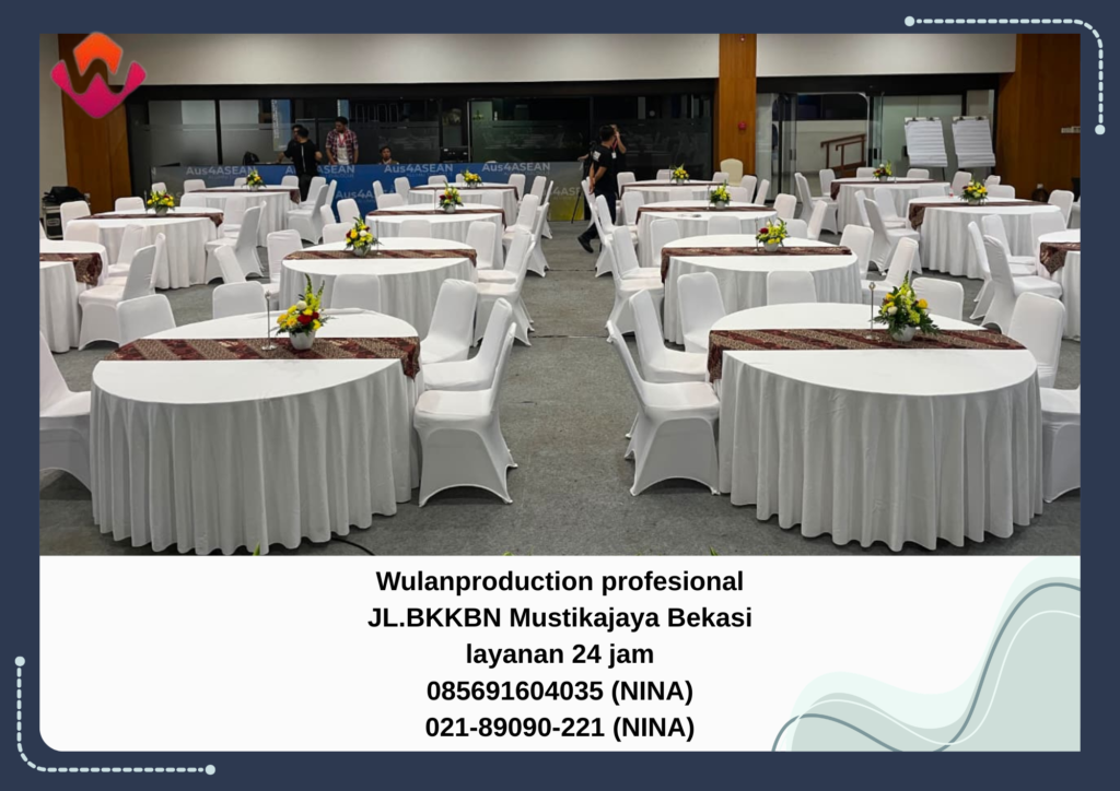 Sewa ROUND TABLE dAN KURSI Bercover Area Cikarang Bekasi