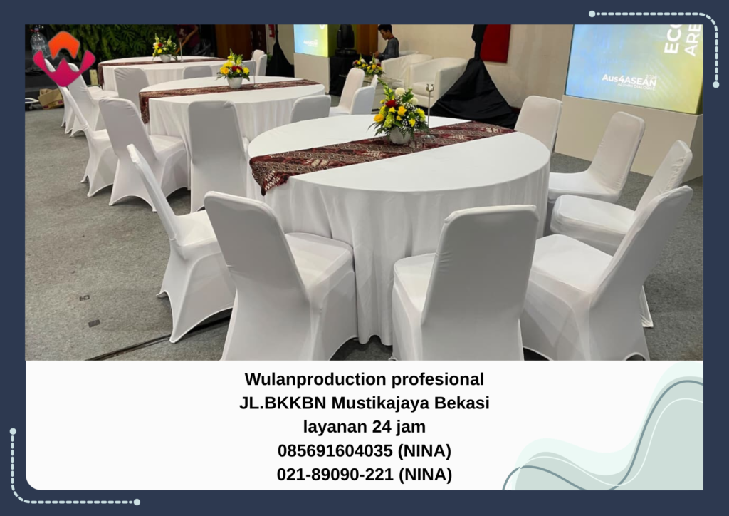 Sewa ROUND TABLE dAN KURSI Bercover Area Cikarang Bekasi