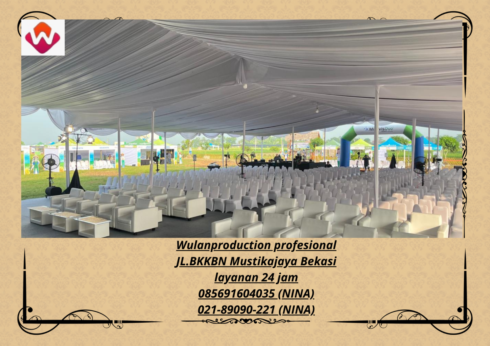 Sewa TENDA RODER Full Dekorasi Kain Jakarta