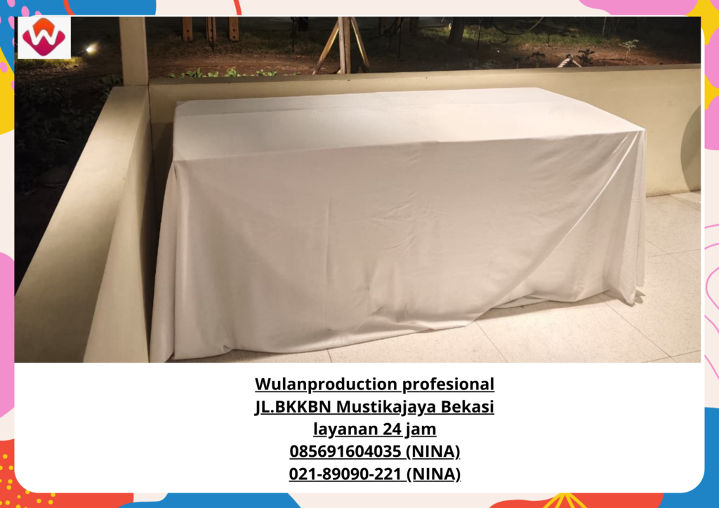 Sewa COVER TEBAR PUTIH MEJA Panjang Jakarta