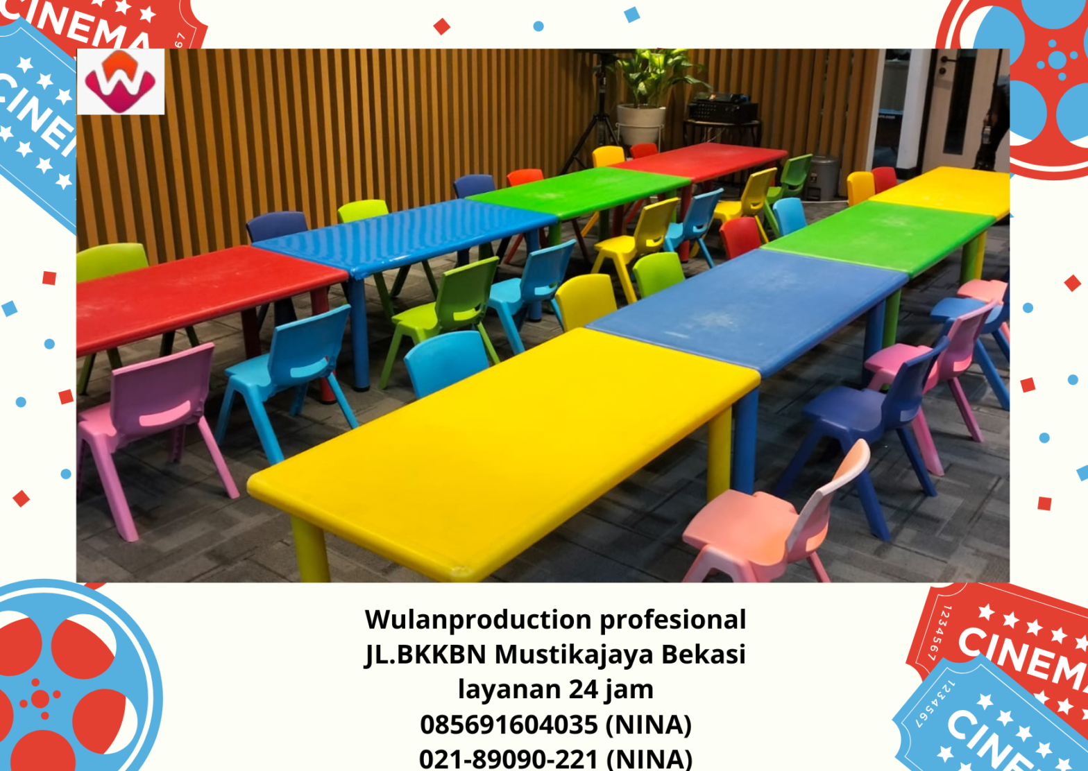 Sewa MEJA KURSI ANAK Aneka Warna Area Bandung
