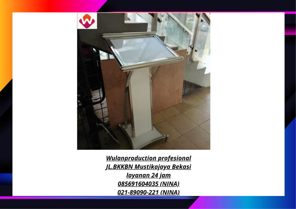 Sewa PODIUM Vip Putih Frame Stainless Jakarta