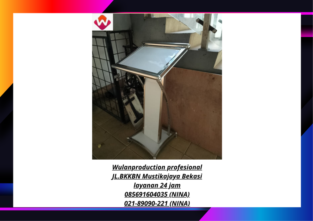 Sewa PODIUM Vip Putih Frame Stainless Jakarta