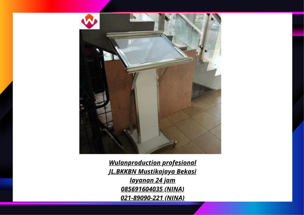 Sewa PODIUM Vip Putih Frame Stainless Jakarta