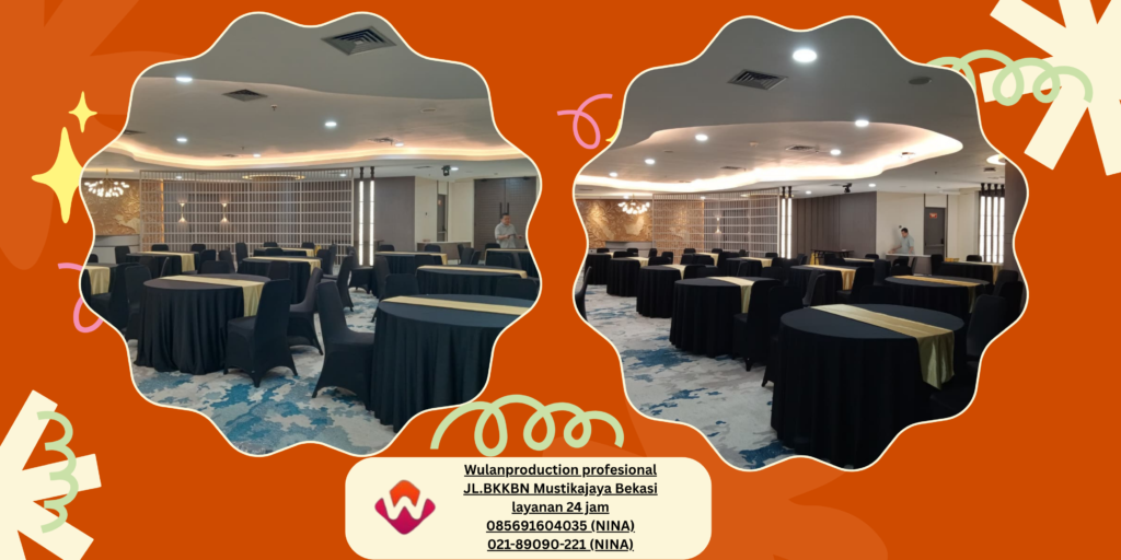 Sewa ROUND TABLE KURSI Event Cover Hitam Bekas
