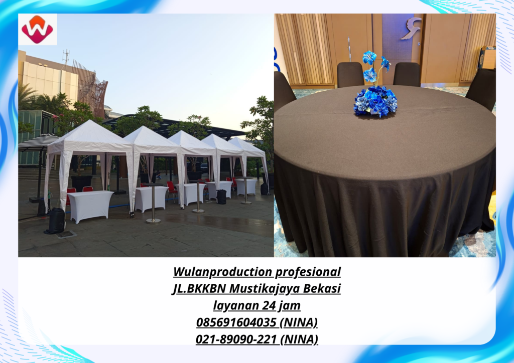 Sewa TENDA Bazar ROUND TABLE Full Cover Jakarta