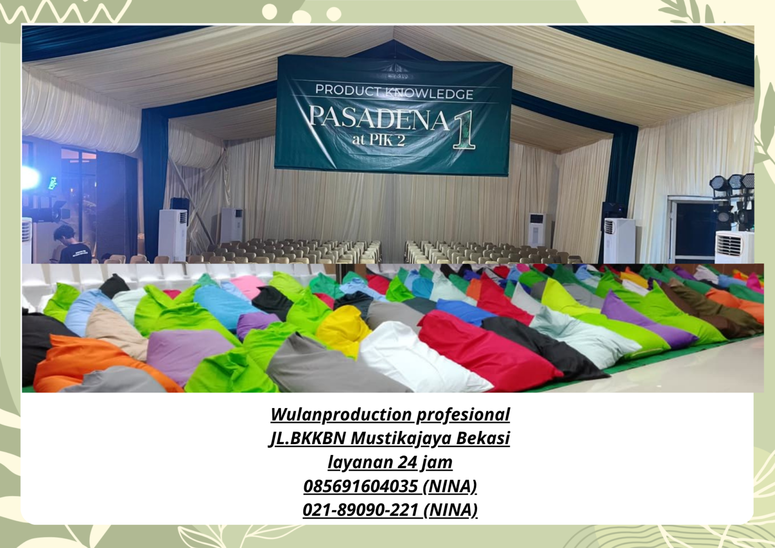 Sewa TENDA RODER Lengkap BEANBAG Aneka Ukuran Jakarta