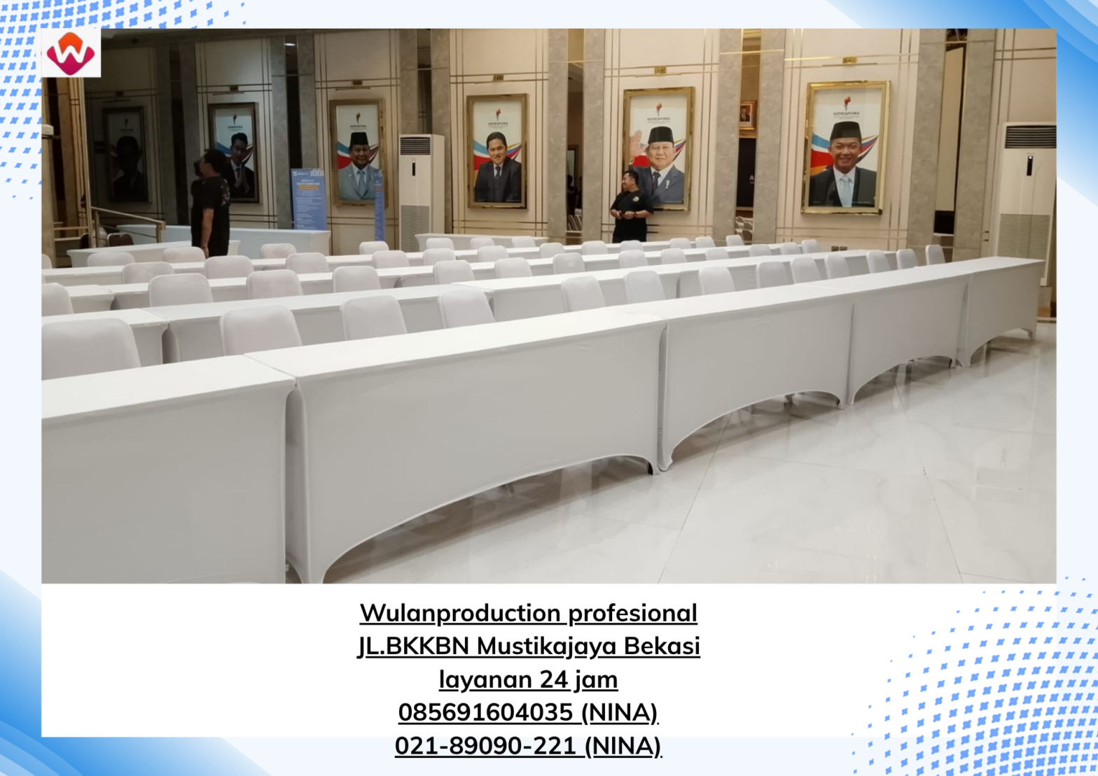 Rental MEJA IBM COVER KETAT PUTIH Gratis Ongkir Jakarta
