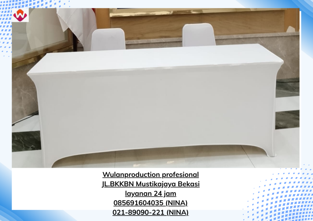Rental MEJA IBM COVER KETAT PUTIH Gratis Ongkir Jakarta