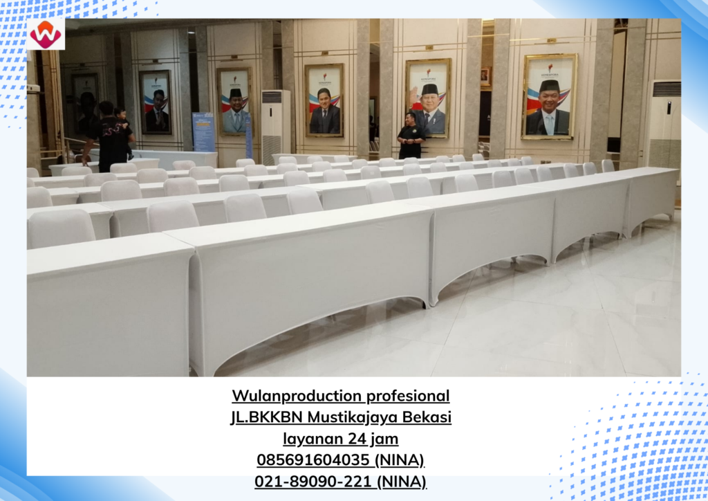 Rental MEJA IBM COVER KETAT PUTIH Gratis Ongkir Jakarta