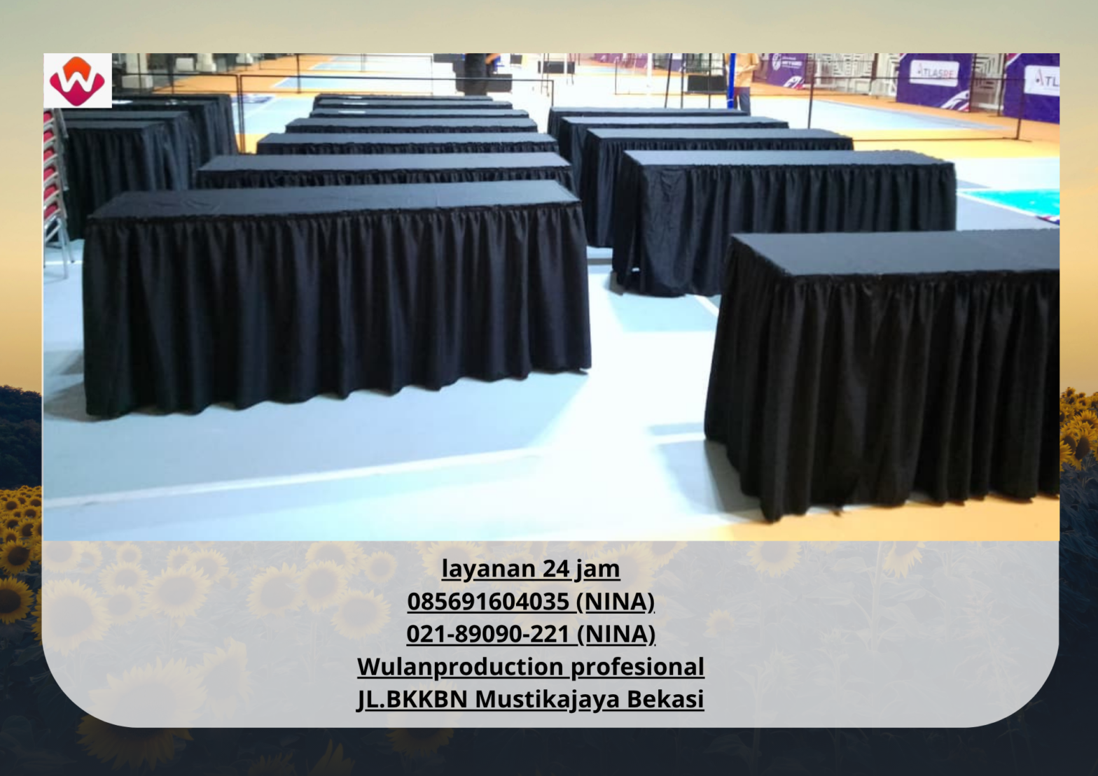 Rental MEJA IBM Cover Rumbai Hitam Jakarta Selatan