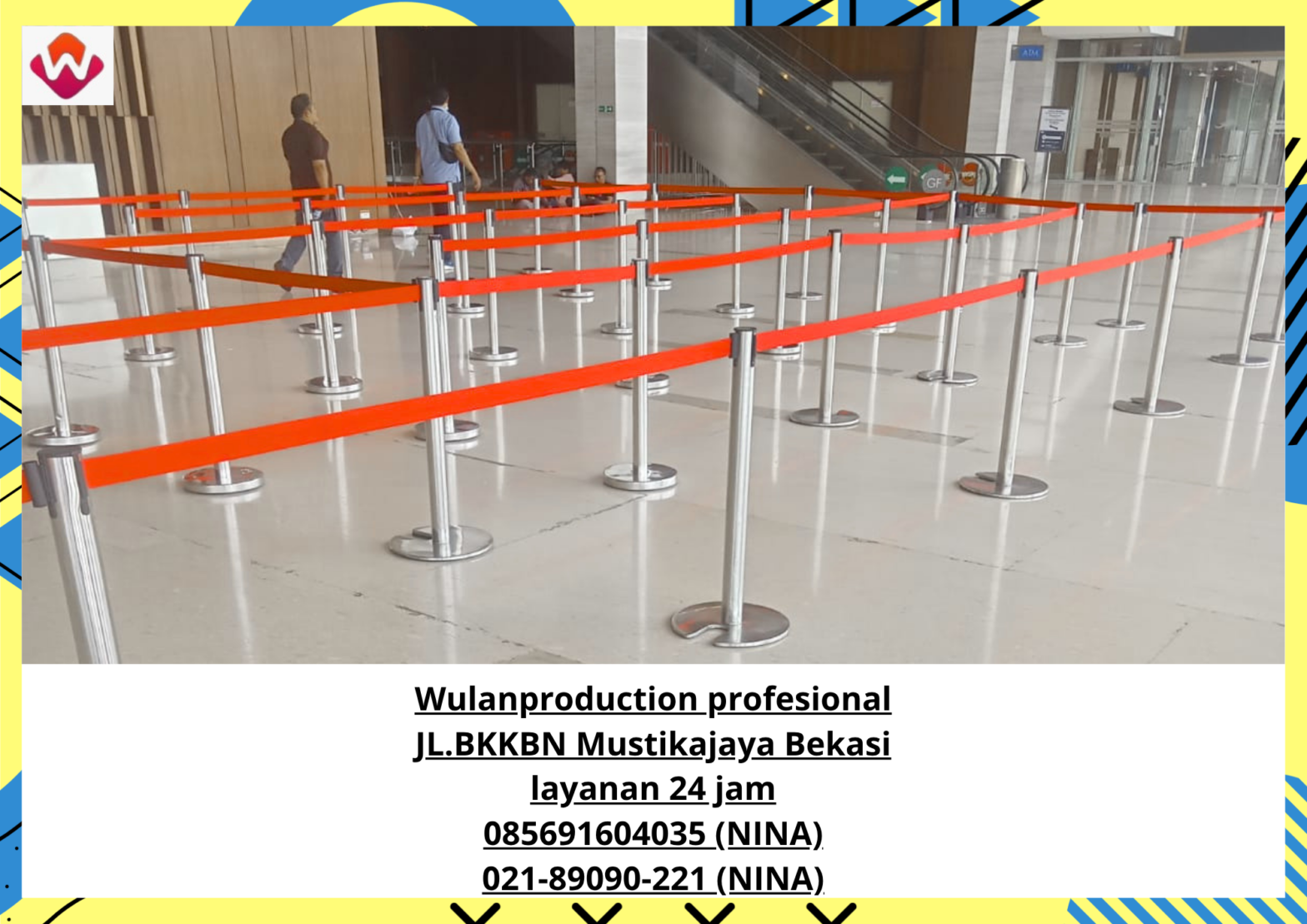 Rental TIANG ANTRIAN Stainless Pita Merah Jakarta (No,Hp 085691604035 / 021-89090-221)