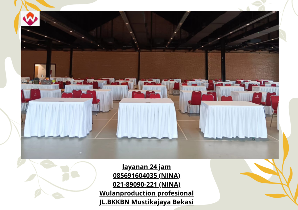 Sewa MEJA KOTAK Cover Taplak Meja Skirting Putih Jakarta Selatan