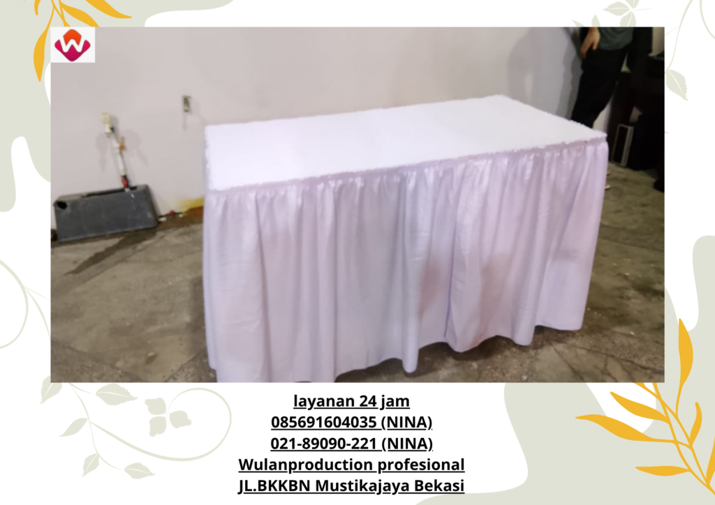 Sewa MEJA KOTAK Cover Taplak Meja Skirting Putih Jakarta Selatan