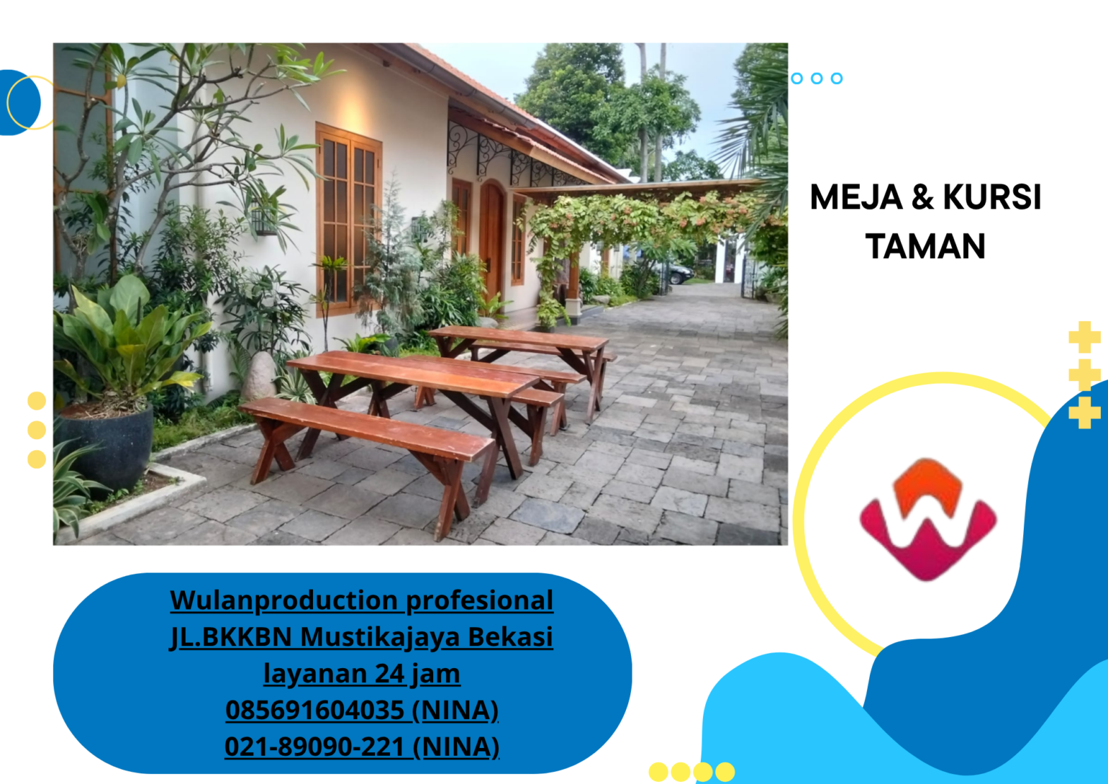 Sewa MEJA Taman BANGKU Taman Kaki Silang Jakarta