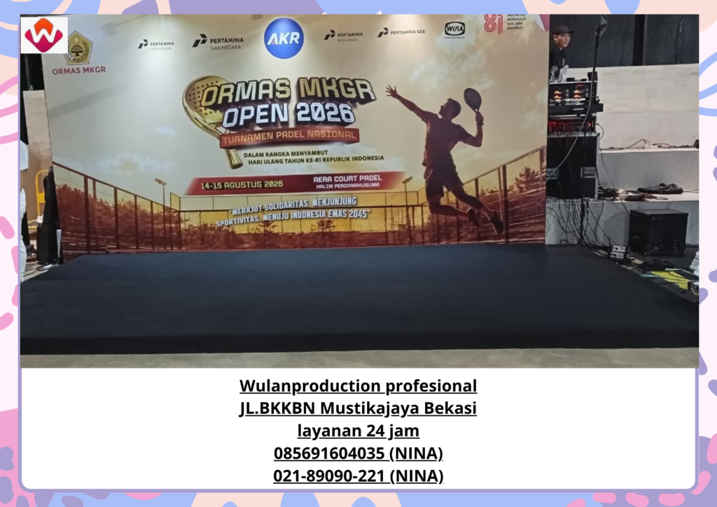 Sewa PANGGUNG Dan KARPET HITAM Lapangan Padel Halim Jakarta