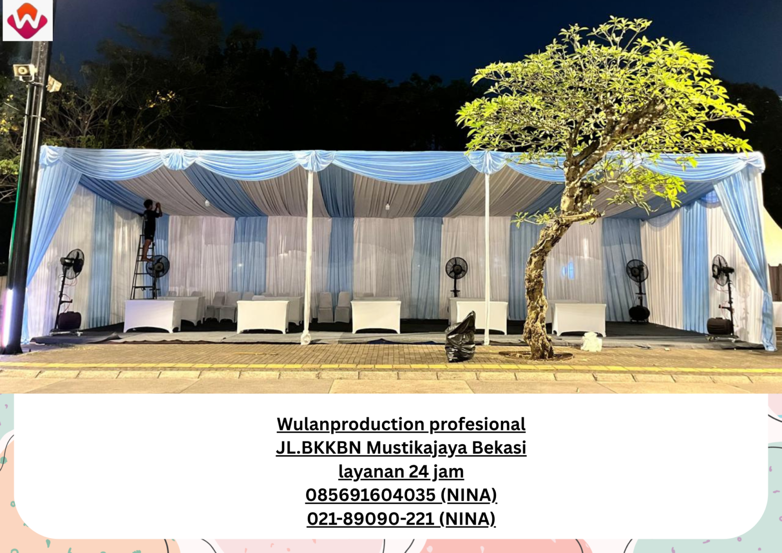 Sewa TENDA SERUT Biru Putih GBK Jakarta