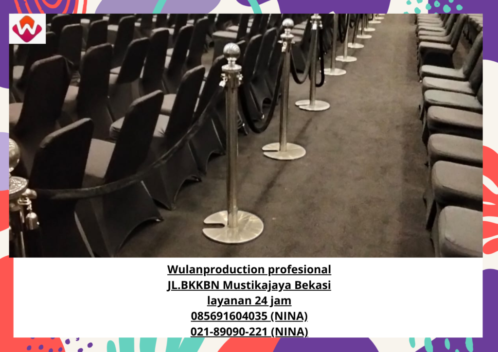 Sewa TIANG Antrian VIP Tali Bludru Merah Hitam Biru Bekasi