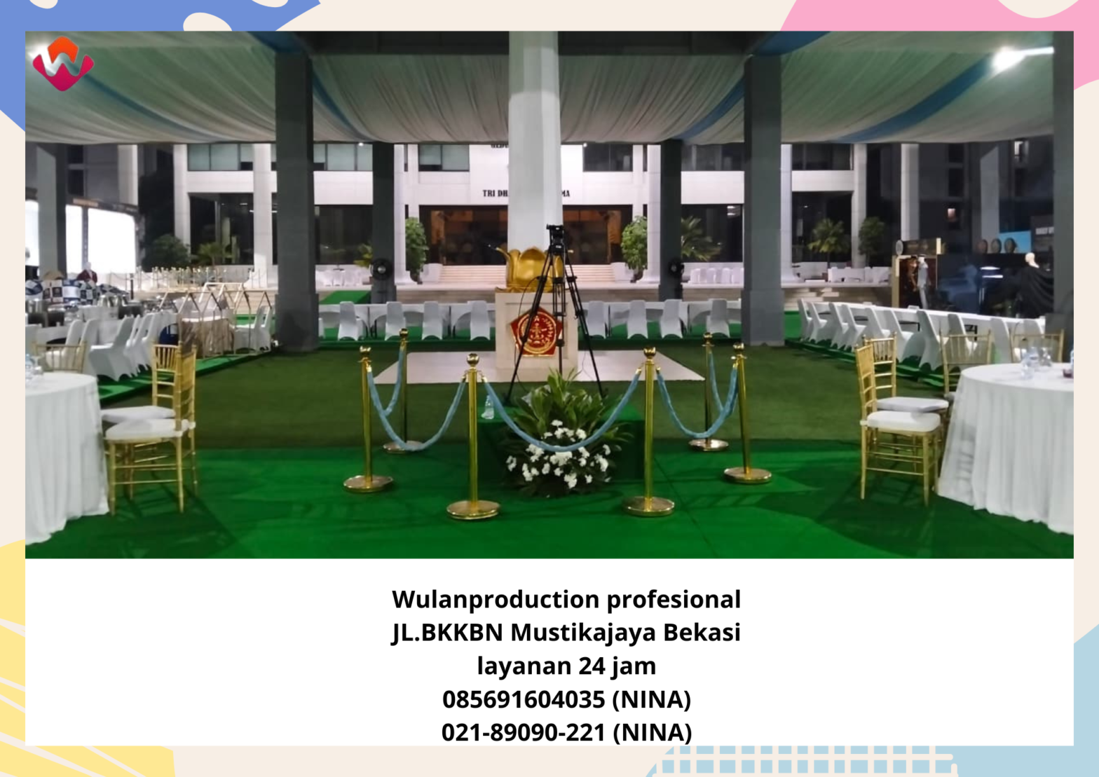 Sewa TIANG PEMBATAS ANTRI Gold VIP Tali Bludru Tangerang