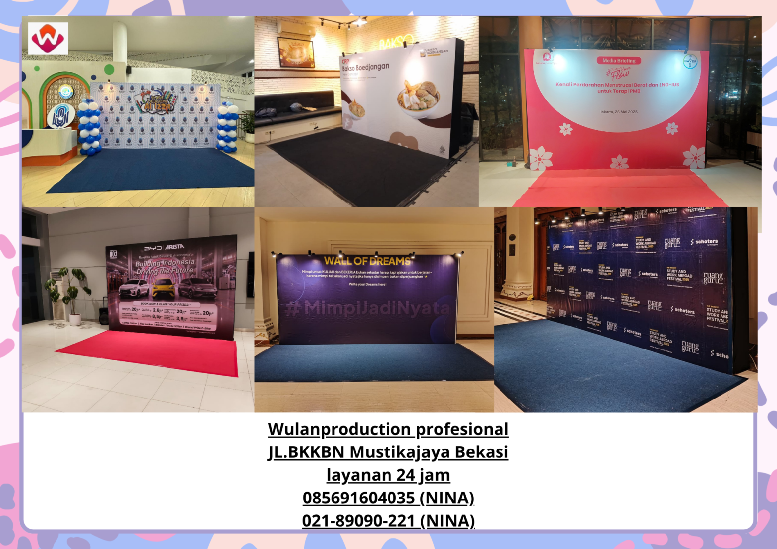 Sewa BACKDROP PHOTO BOOTH KARPET Cileungsi Bogor
