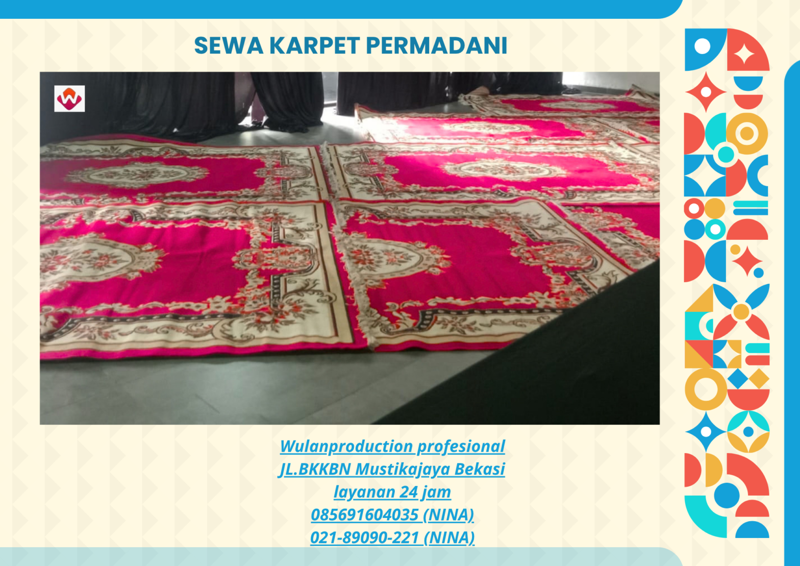 Jasa Sewa KARPET PERMADANI MERAH Jakarta Pusat (No.HP 085691604035 / 021-89090-221)