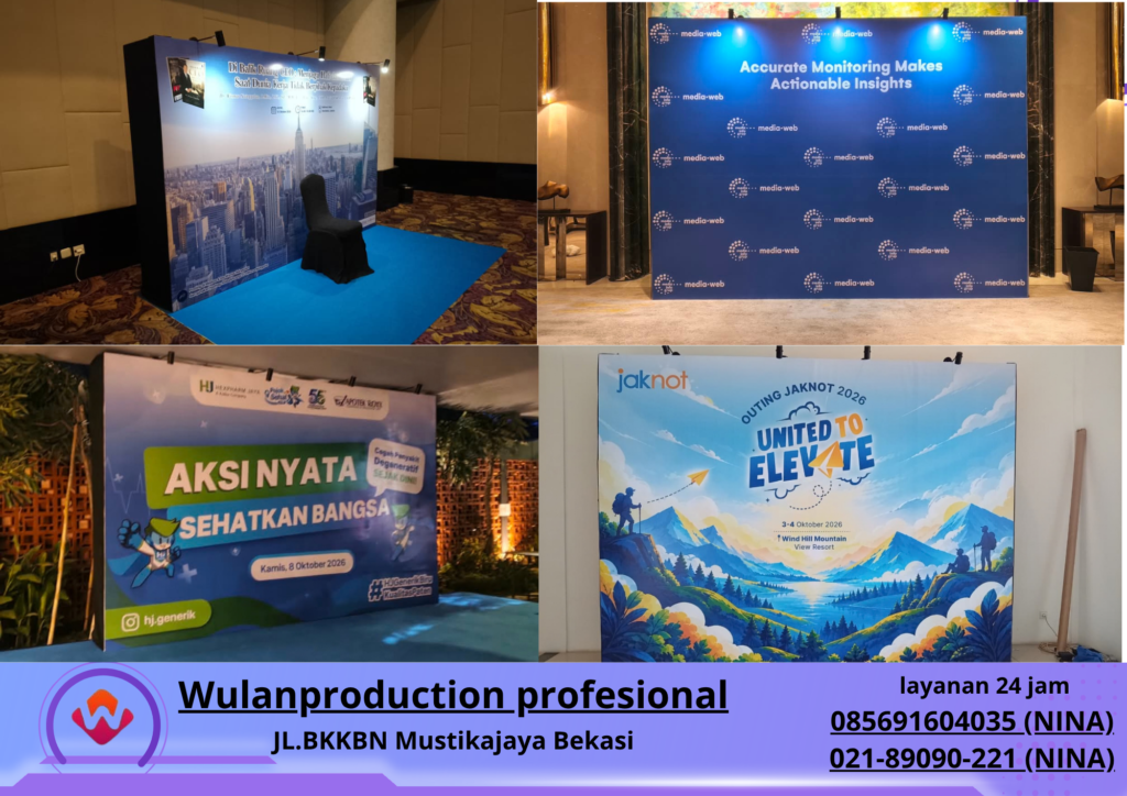 Sewa BACKDROP FLEXY Event Area Margonda Jakarta (No.HP 085691604035 Nina)