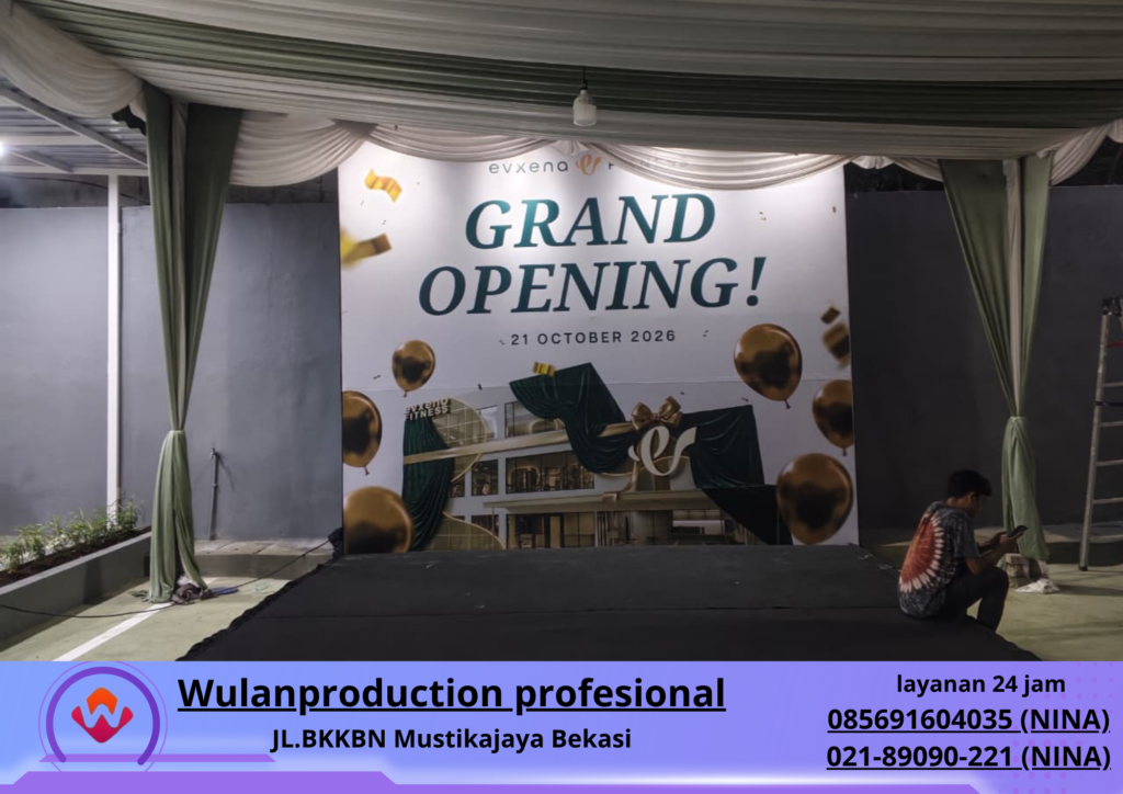 Sewa BACKDROP FLEXY Event Area Margonda Jakarta (No.HP 085691604035 Nina)
